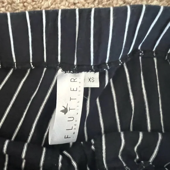 Blue & White Striped Wide-Leg Pants - Picture 2 of 2